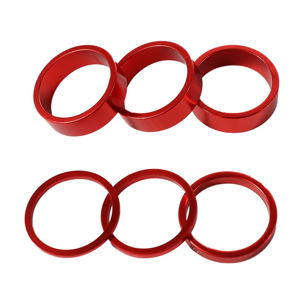 Bike Stem Riser - 6er-Set Headset-Distanzscheiben aus Aluminiumlegierung für MTB