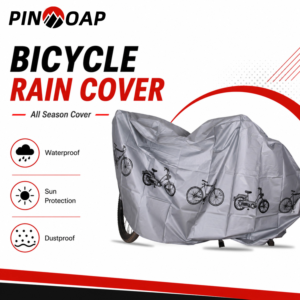 Cycling Gear Travel Bag - PINMOAP Universelle Fahrrad-Regenhülle, wasserdichte Outdoor-Fahrradabdeckung, staubdicht,