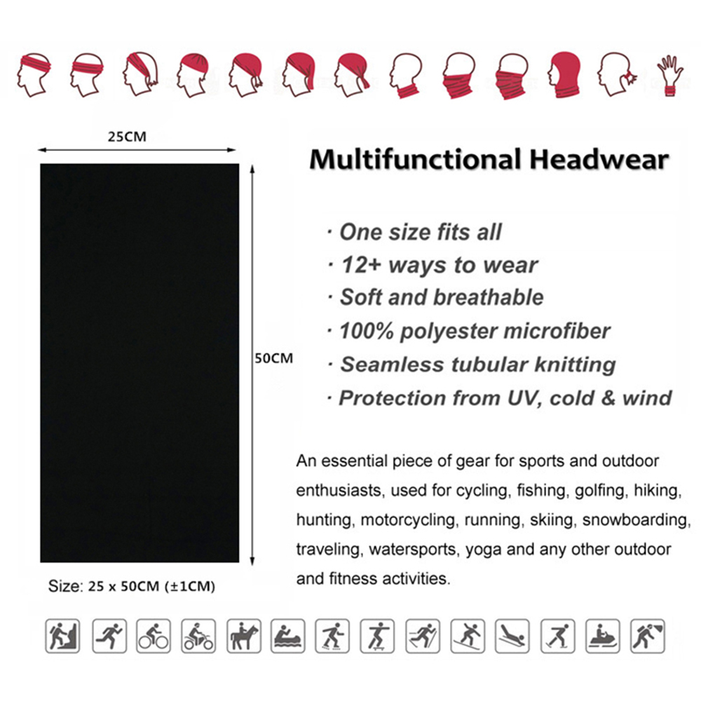 Nahtlose einfarbige Bandanas f – Cycling Gear Black Bewertung und Preis